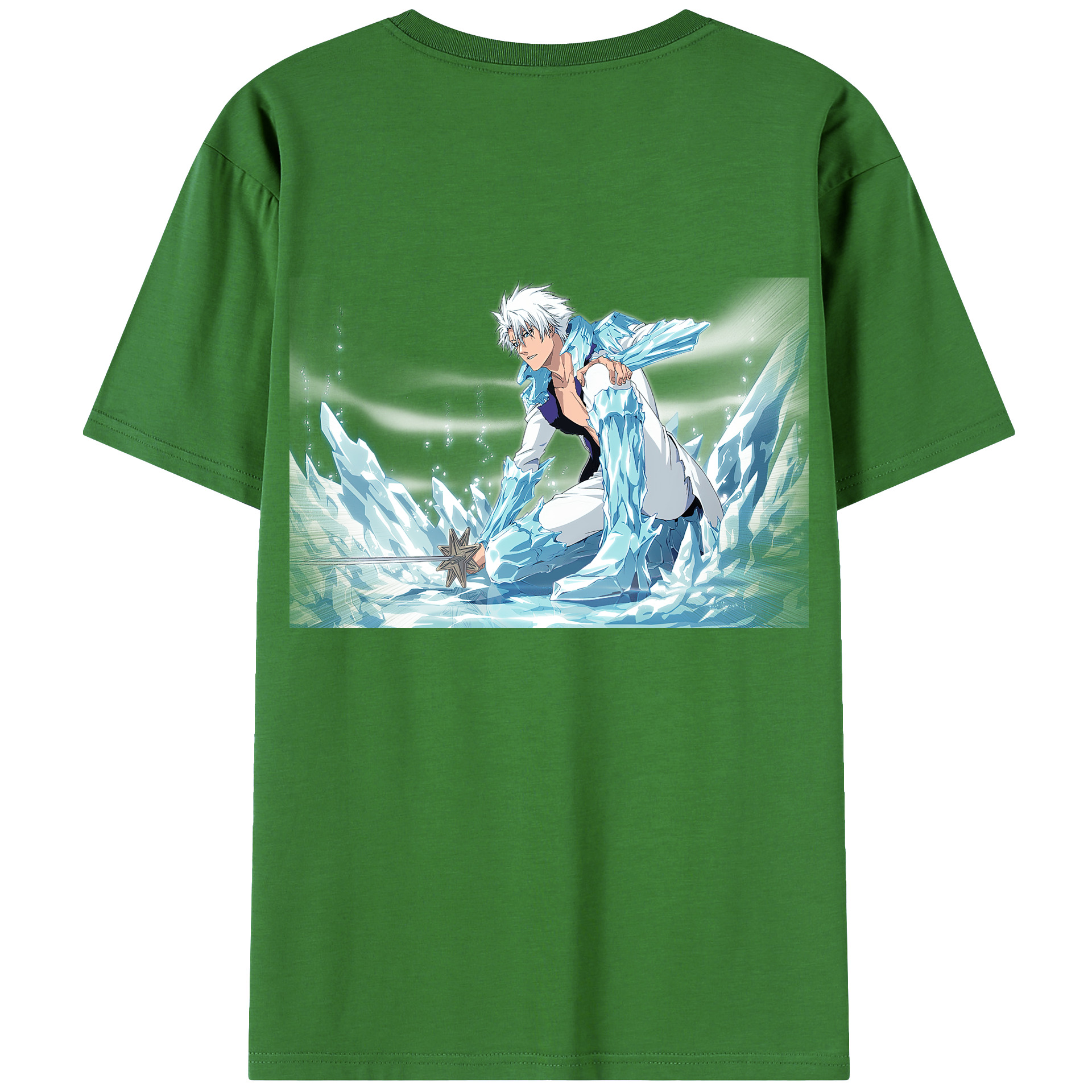 （画像用） ブリーチ 日番谷冬獅郎（ひつがや とうしろう） BLEACH Hitsugaya Toushirou レディース半袖Tシャツ(バックプリント)